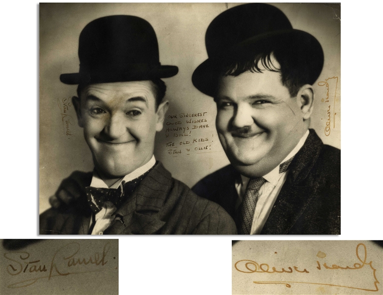Fantastic Laurel & Hardy Signed Photo Measuring 13.5'' x 10.5'' -- With JSA COA